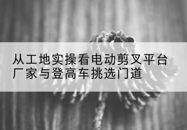 郊区电动剪叉升降平台厂家-从工地实操看电动剪叉平台厂家与登高车挑选门道